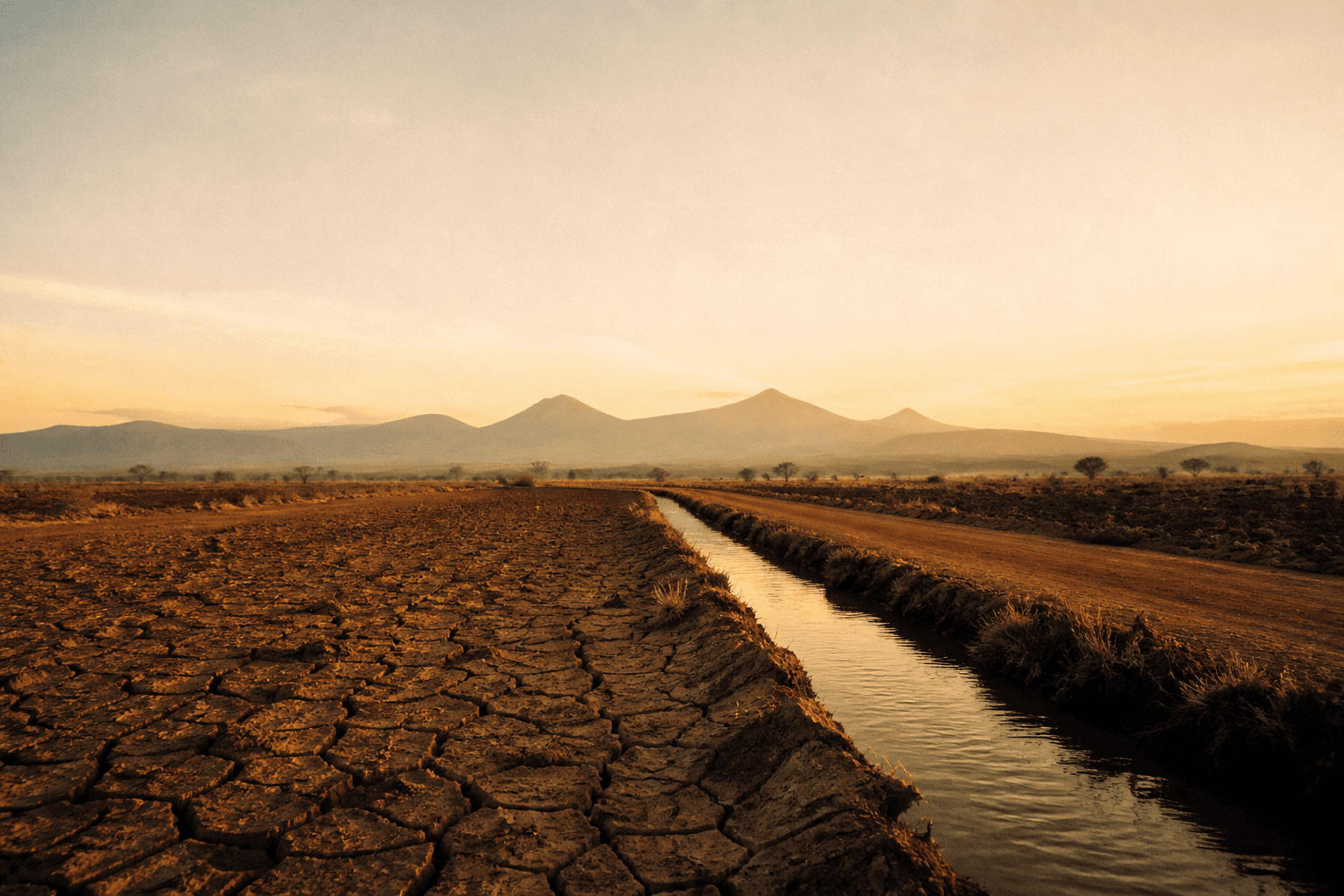 Stock photograph of cracked Kenyan highland soil